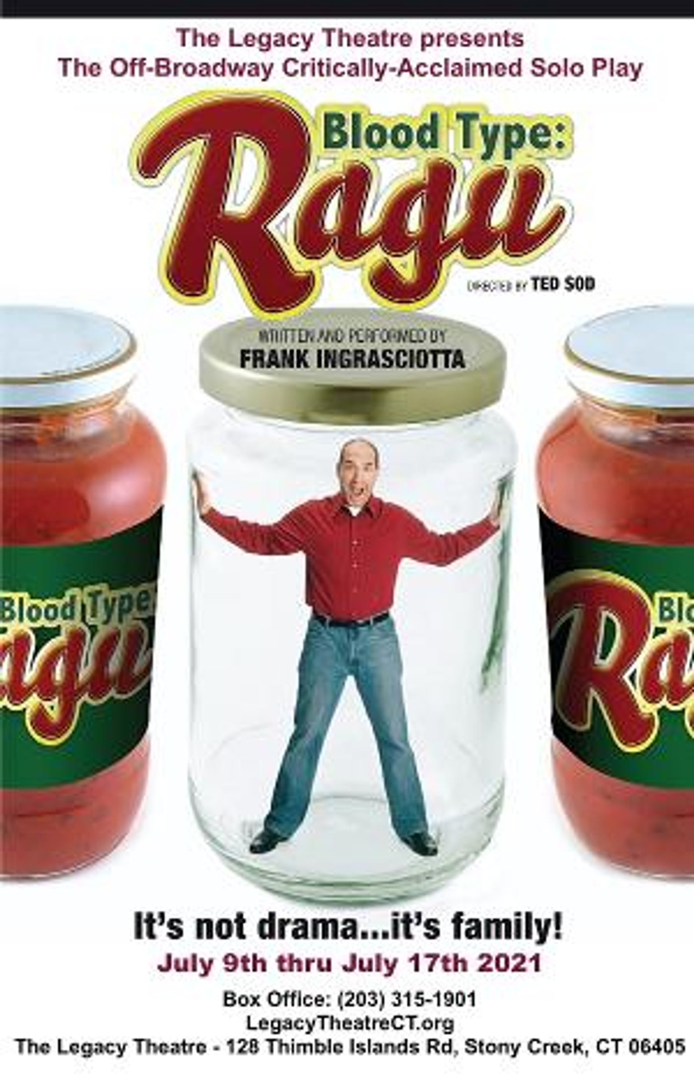 Frank Ingrasciotta to Present BLOOD TYPE: RAGU at Legacy Theatre  Image