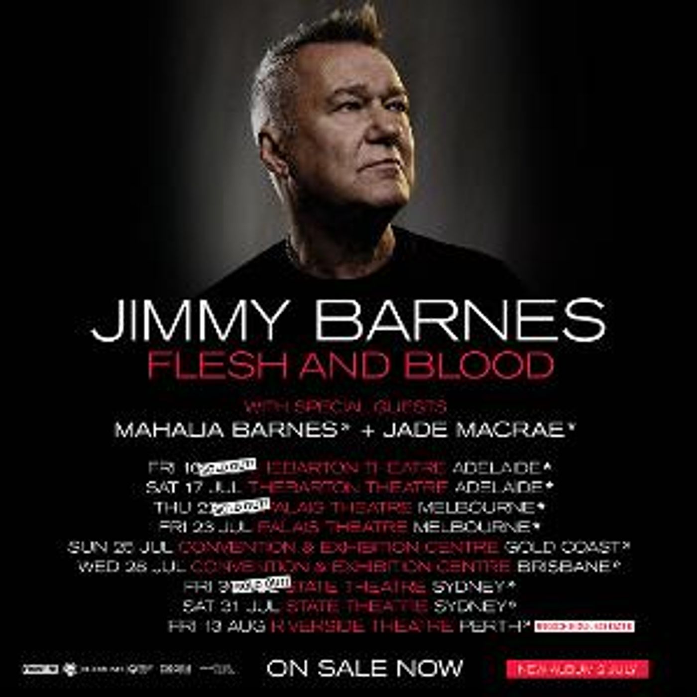 Jimmy Barnes Reschedules Perth Show to 13 August 2021  Image