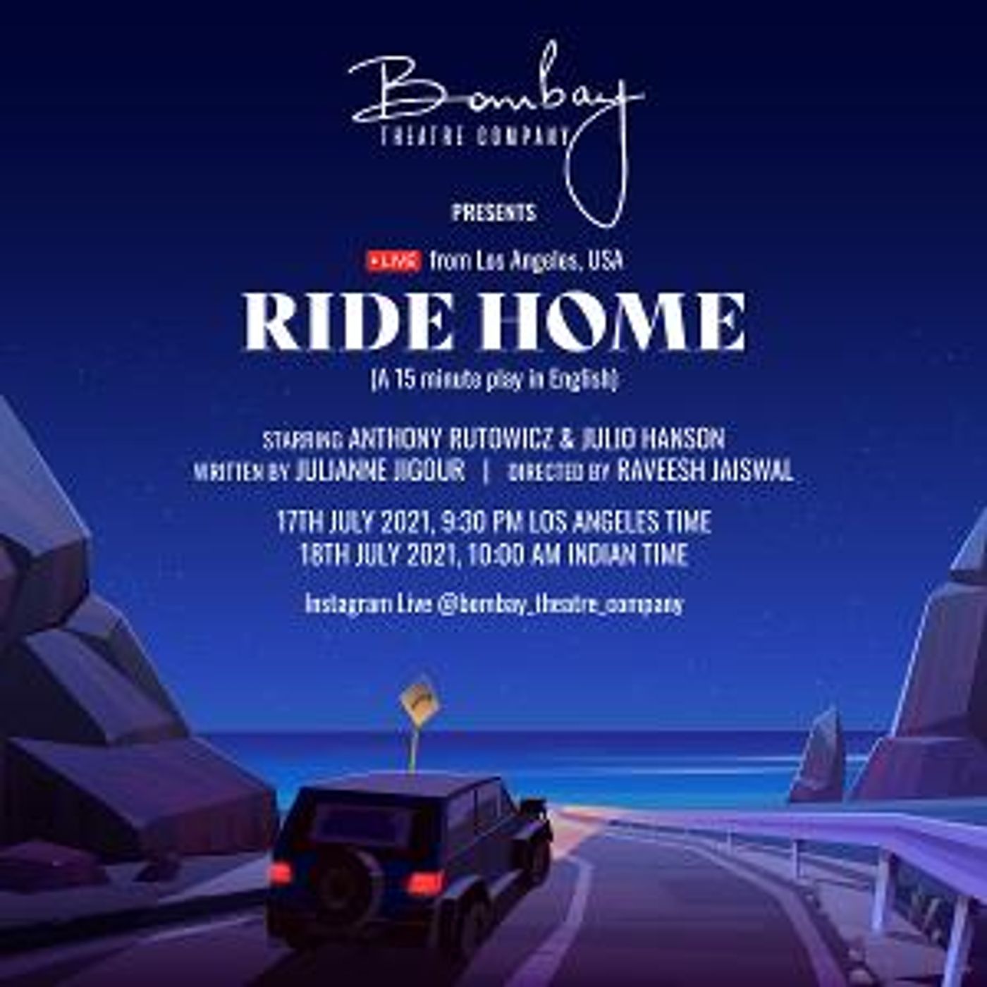 RIDE HOME Will Be Performed on Instagram Live By Bombay Theatre Company Next Week  Image