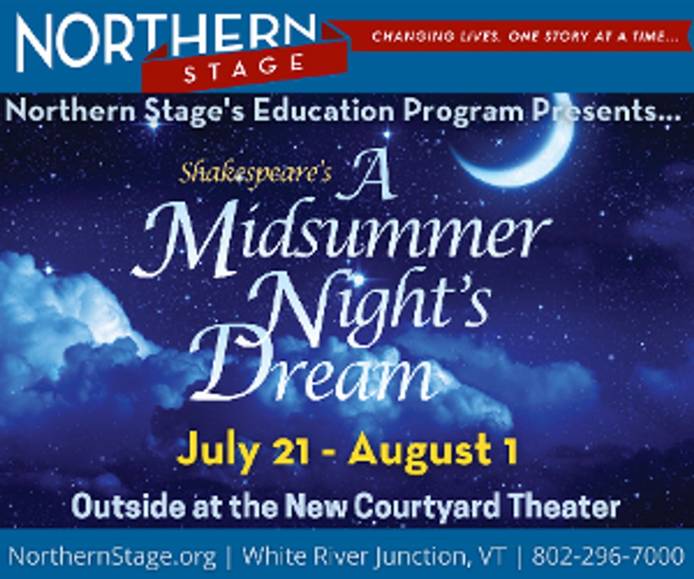 Northern Stage's Education Department Presents A MIDSUMMER NIGHT'S DREAM Outdoors  Image