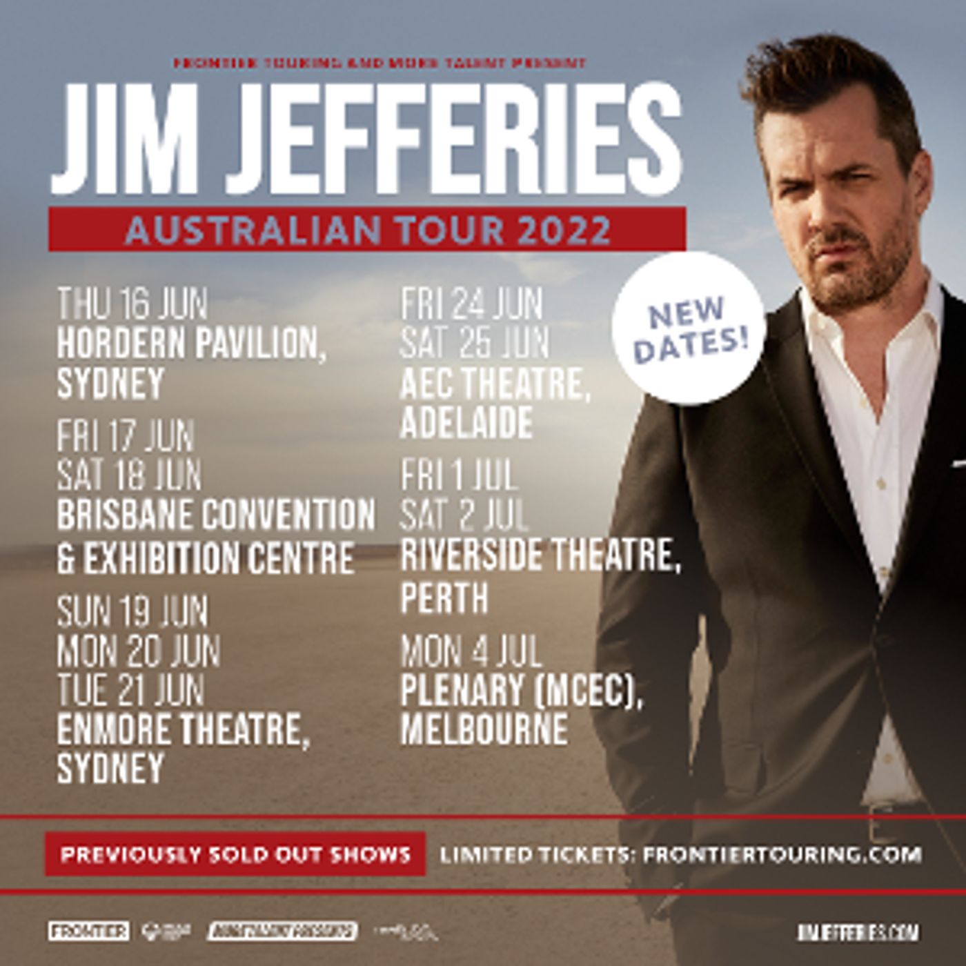 Jim Jefferies 2022 Rescheduled Tour Dates Announced  Image