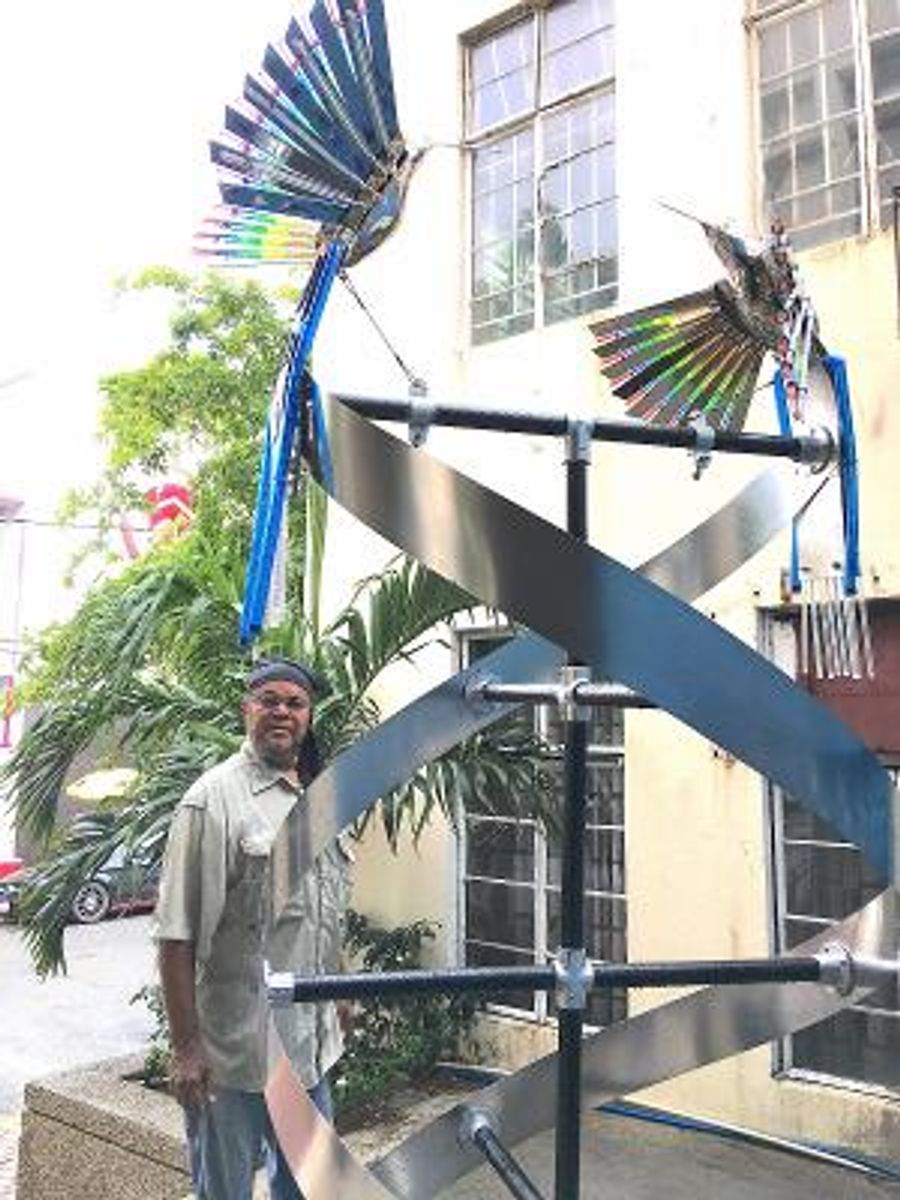 Bernard Stanley Hoyes Delivers Symbolic Spiral Steel Sculpture To Jamaica During The Pandemic Image
