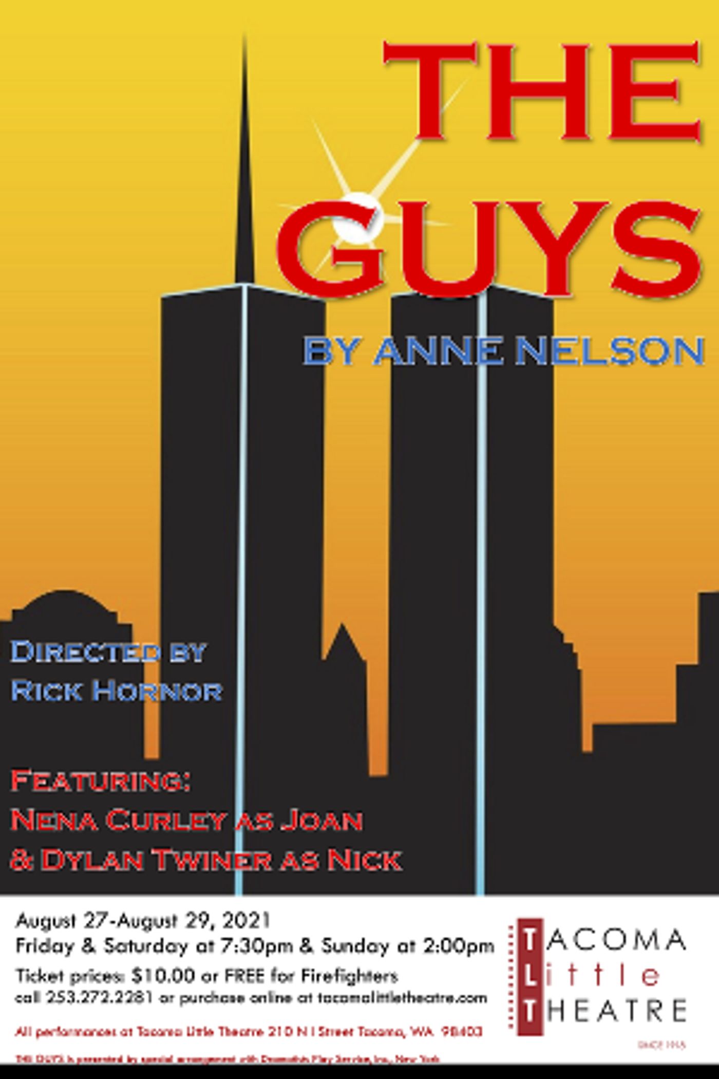 THE GUYS Will Be Performed at Tacoma Little Theatre Next Month  Image