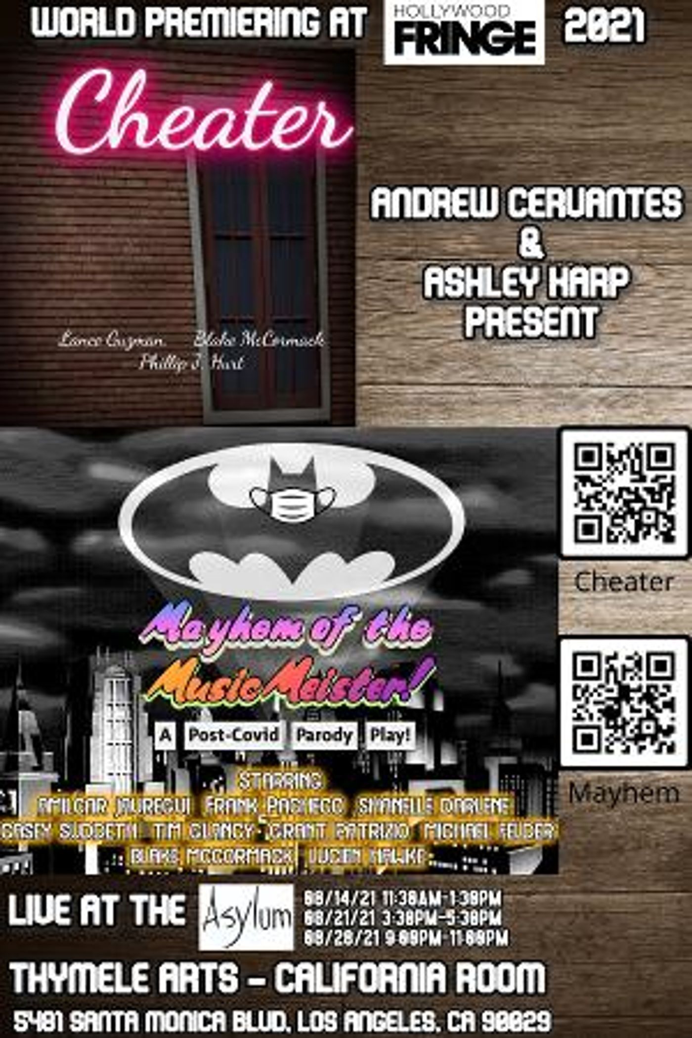 CHEATER and MAYHEM OF THE MUSIC MEISTER Come to Hollywood Fringe This Month  Image