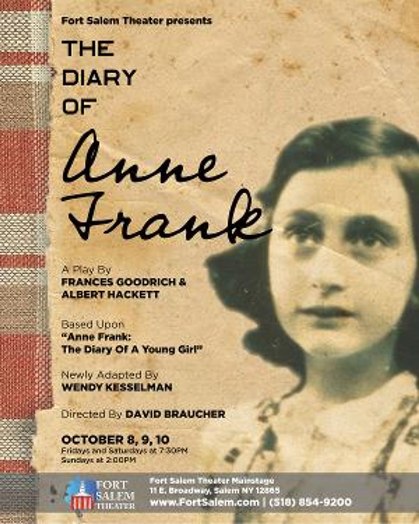 Casting Announced for Fort Salem Theater's THE DIARY OF ANNE FRANK  Image