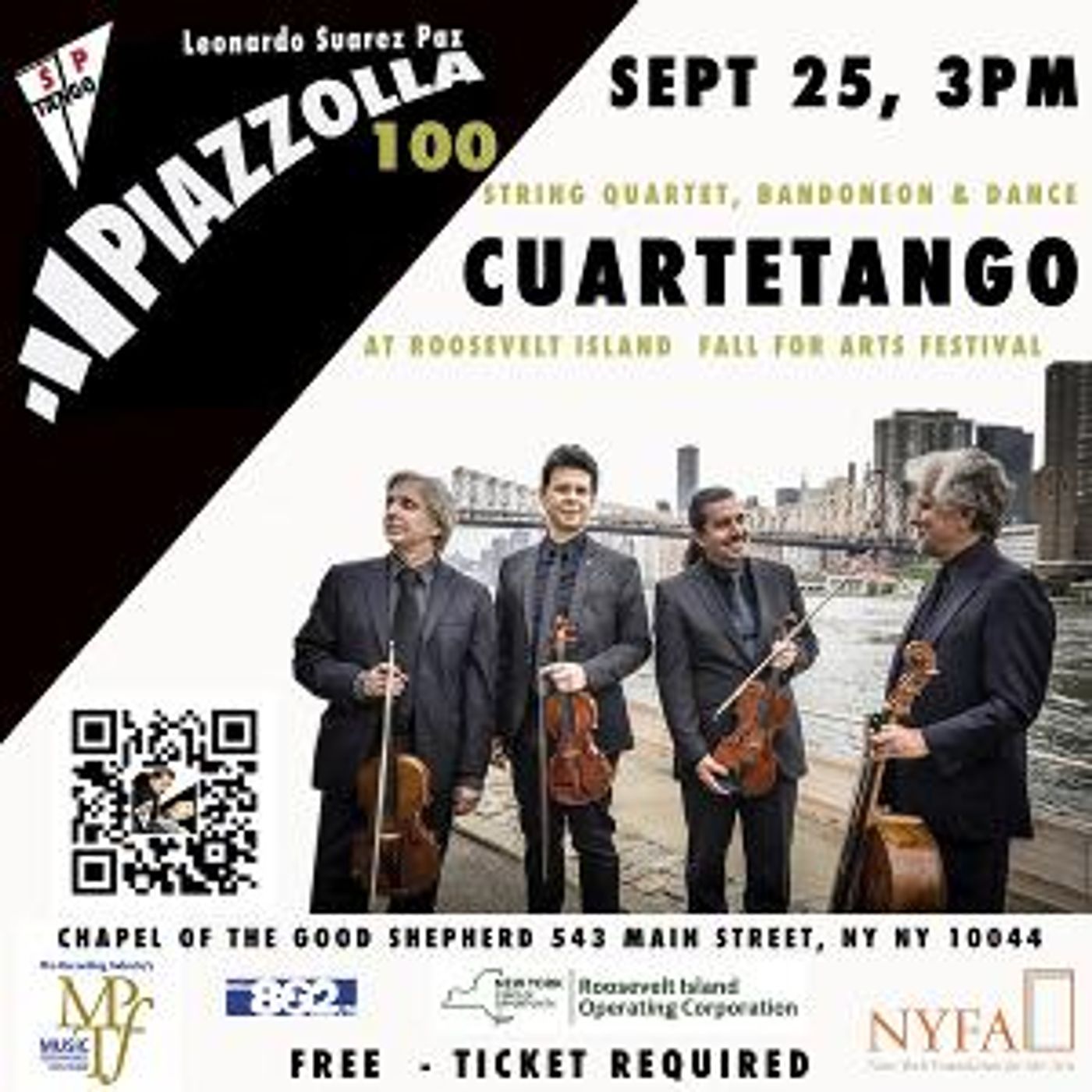 Leonardo Suarez Paz Presents PIAZZOLLA 100: CUARTETANGO String Quartet  Image