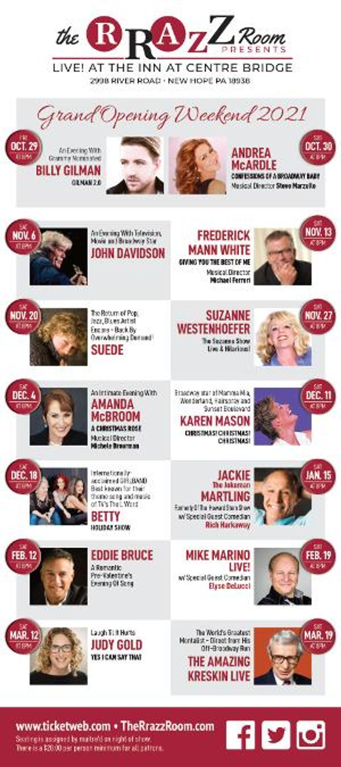 Hurricane Ida Postpones Opening Of The RRazz Room Presents  Image