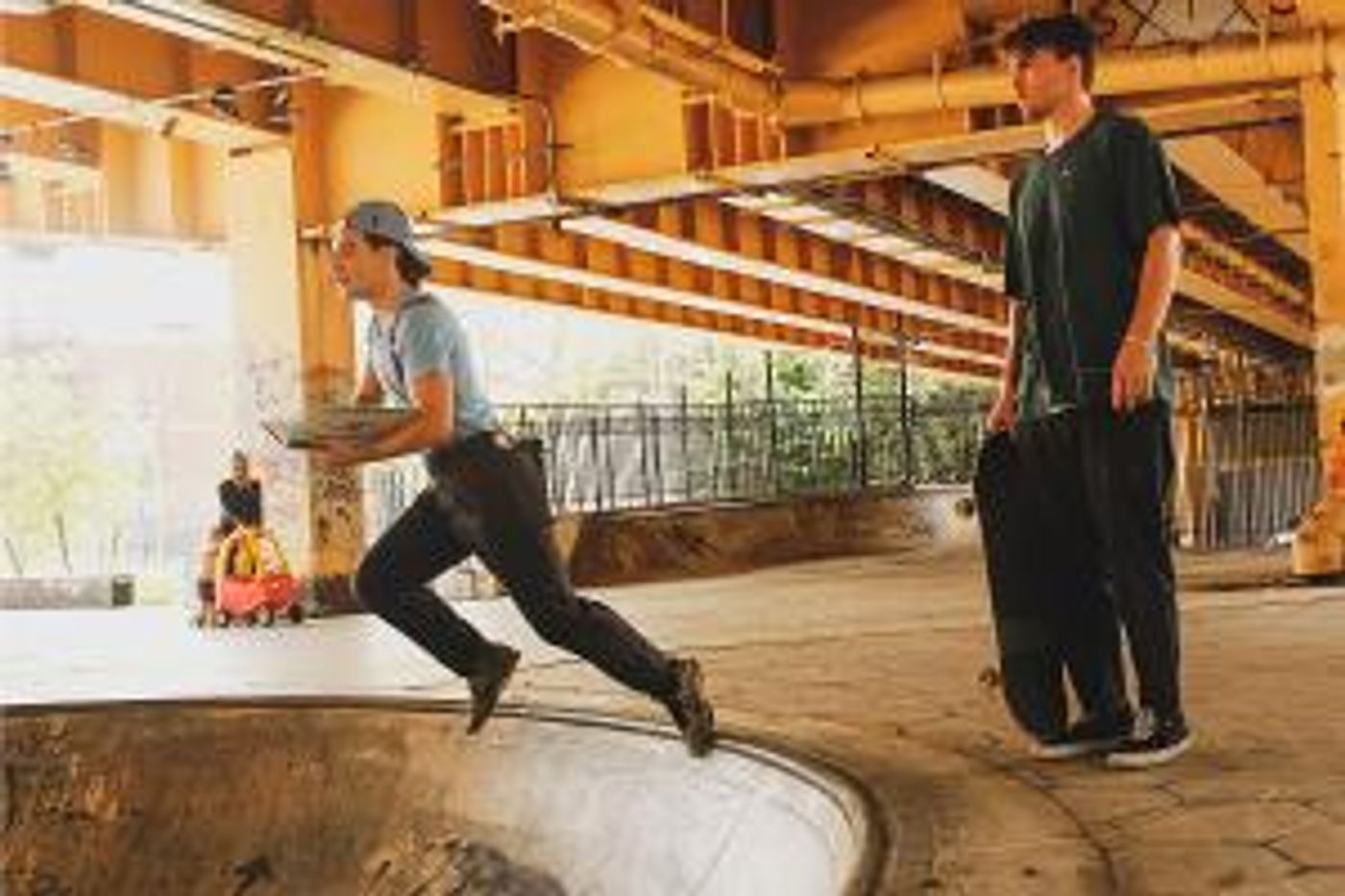 Skateboarders and Actors Present A SKATE PLAY in Local Skate Park  Image