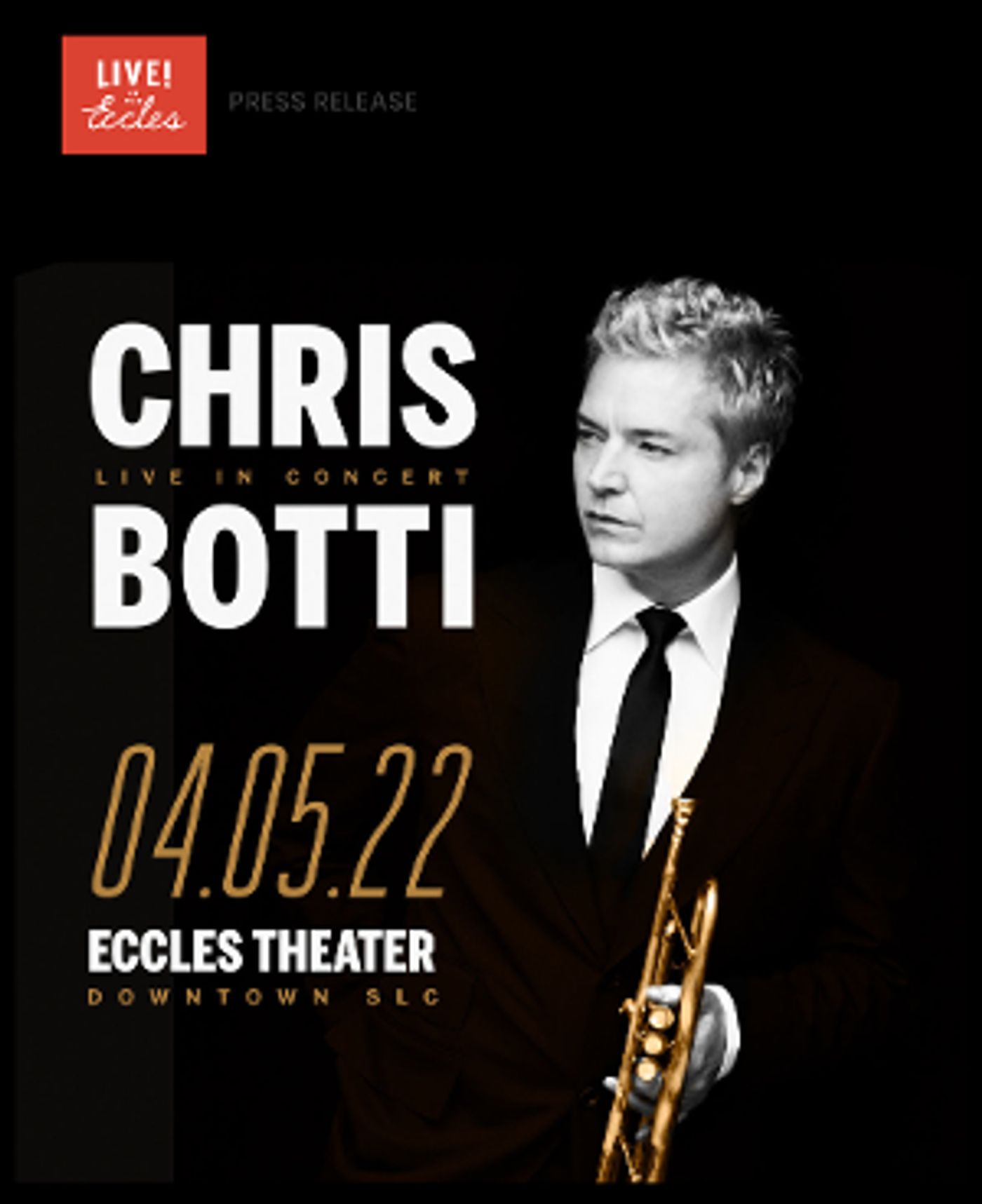 Trumpeter and Composer Chris Botti Announced at the Eccles Center  Image
