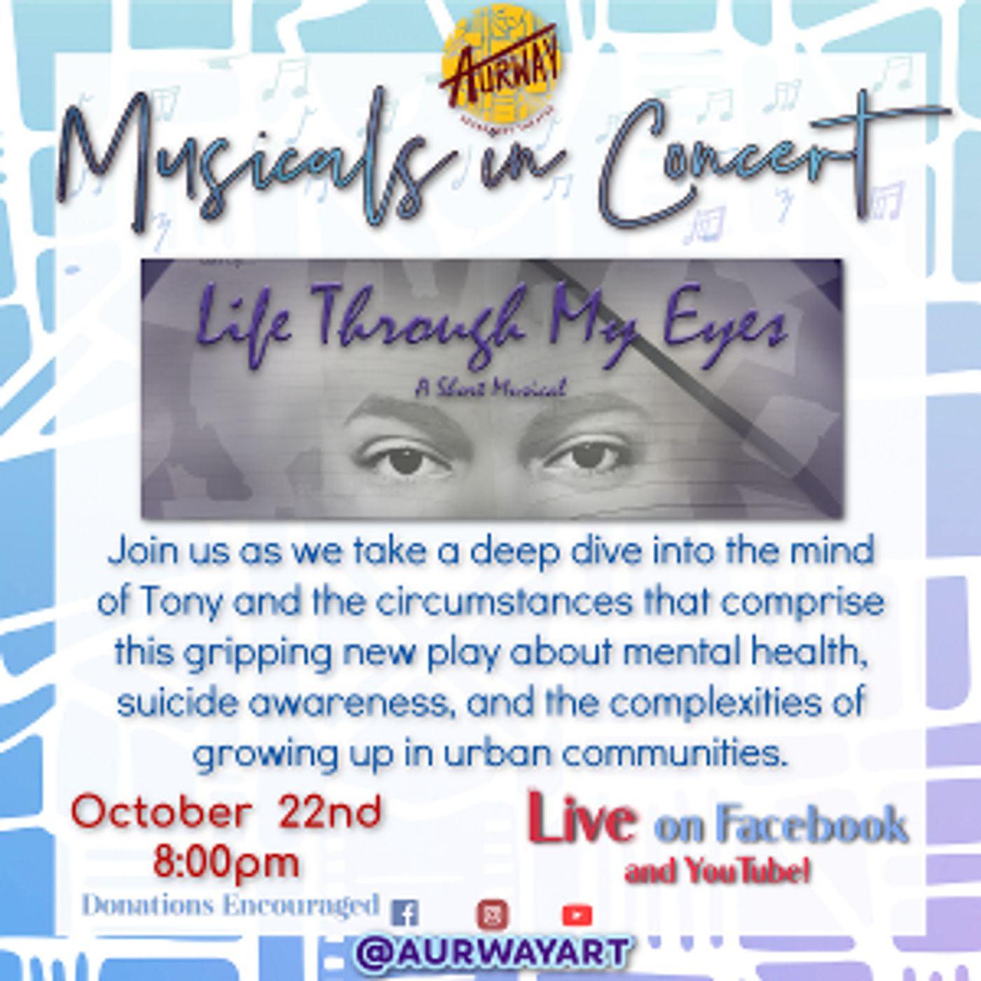 MUSICALS IN CONCERT: LIFE THROUGH MY EYES Presented by Aurway Repertory Theatre  Image