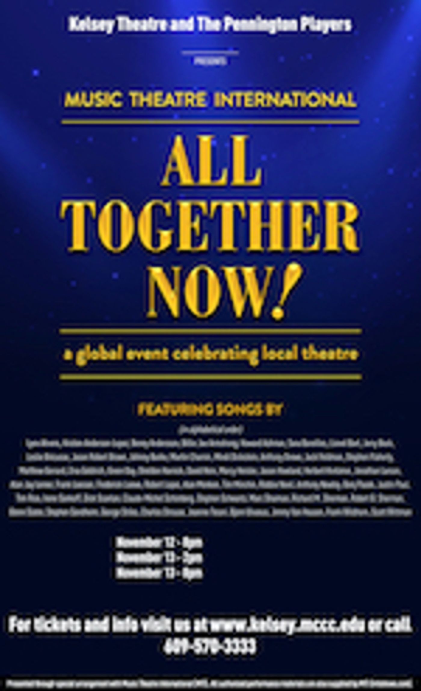 Kelsey Theatre Kicks Off New Season With ALL TOGETHER NOW! Broadway Musical Revue This Month  Image