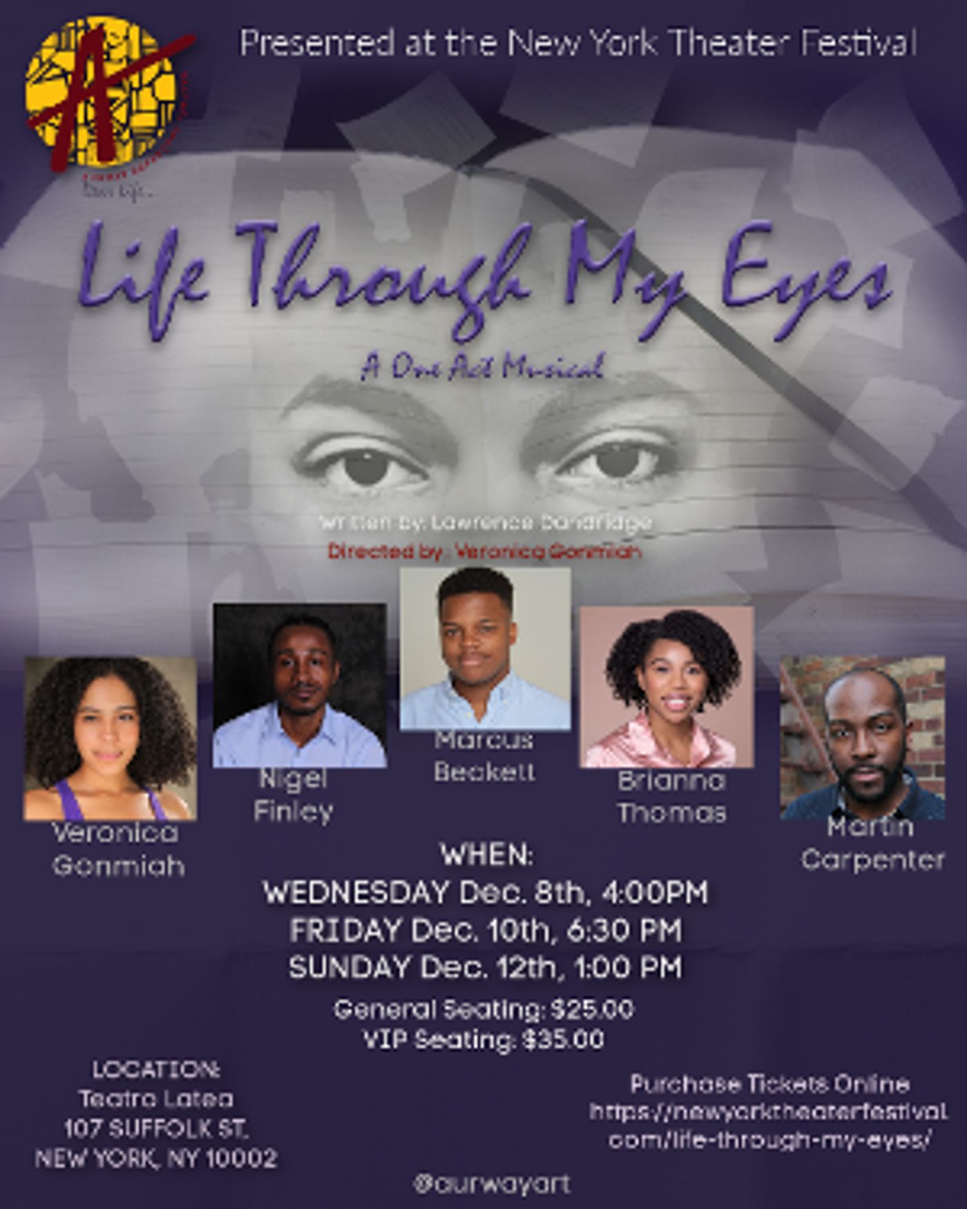LIFE THROUGH MY EYES Will Be Presented At The New York Theatre Winterfest 2021  Image
