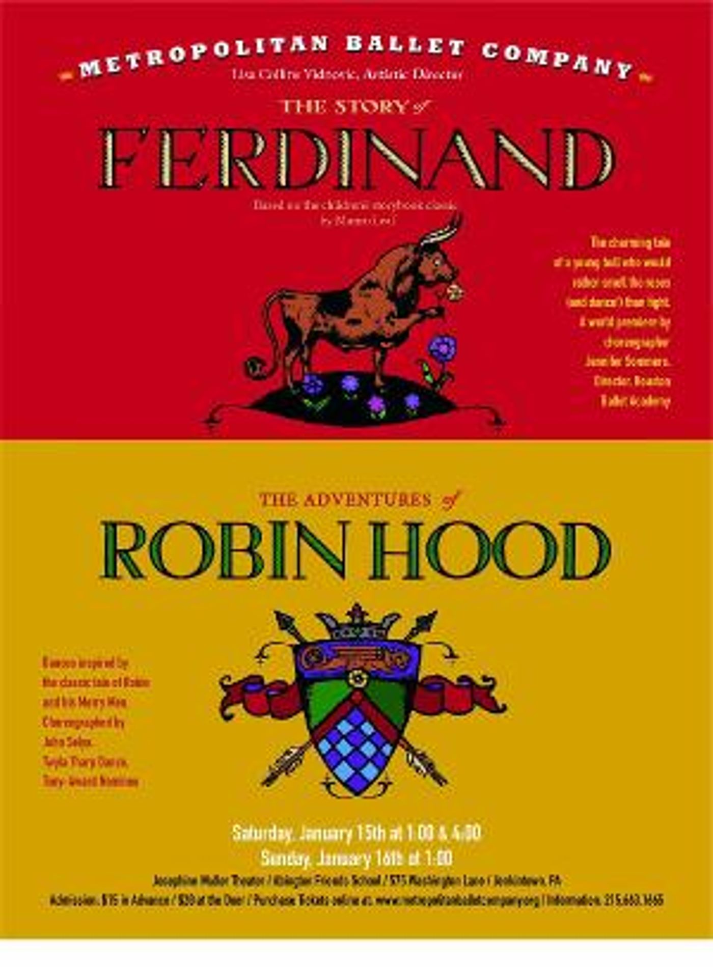ROBIN HOOD And FERDINAND Are Coming To Metropolitan Ballet  Image