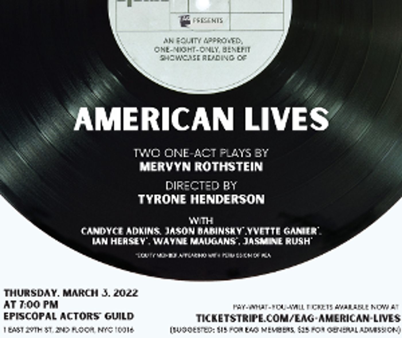 Mervyn Rothstein's AMERICAN LIVES Comes to the Guild Hall Stage in March  Image