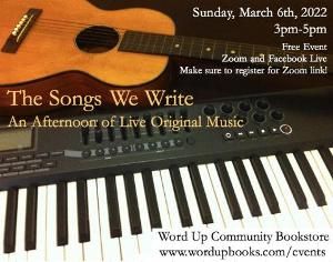 Word Up Bookshop Presents 'The Songs We Write' Virtual Music Event  Image