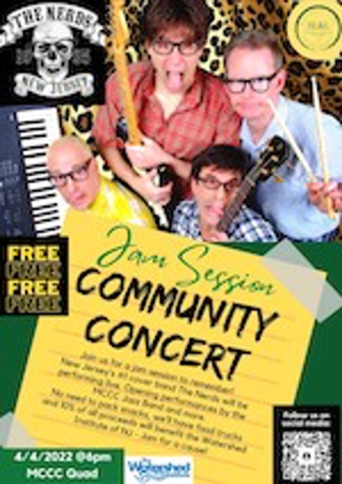 Mercer County Community College Presents Free Outdoor JAM FOR A CAUSE Concert With The Nerds  Image