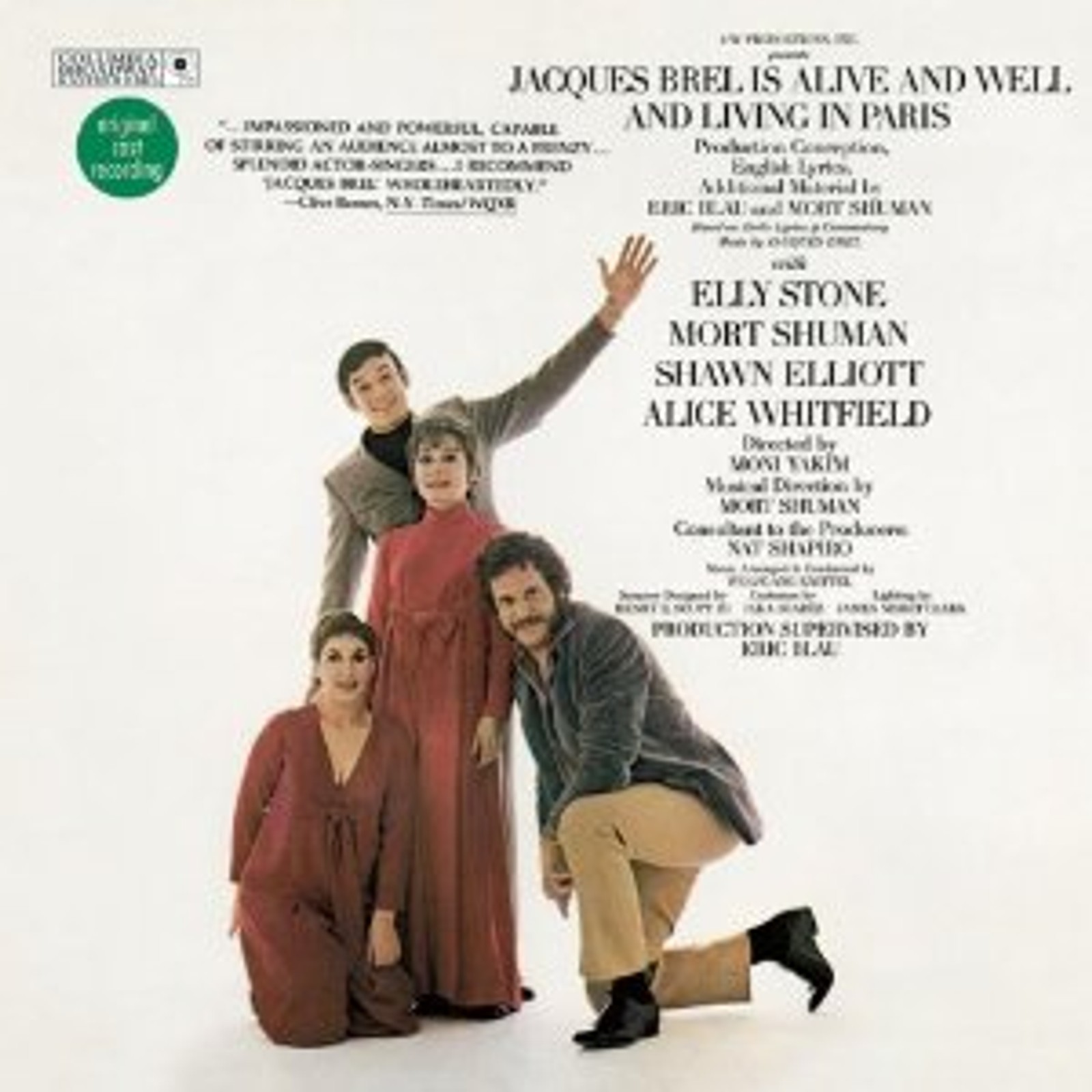 Jacques Brel Is Alive and Well and Living in Paris Album Cover Art - Original Off-Broadway Cast