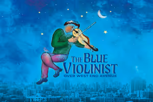 The Blue Violinist Over West End Avenue Off-Broadway