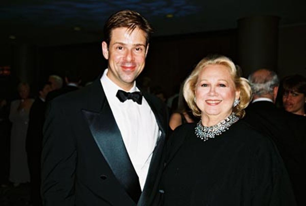 Mark Caine (veteran star dresser and Hugh Jackman's wardrobe assistant for the evening) and Barbara Cook

 at 
