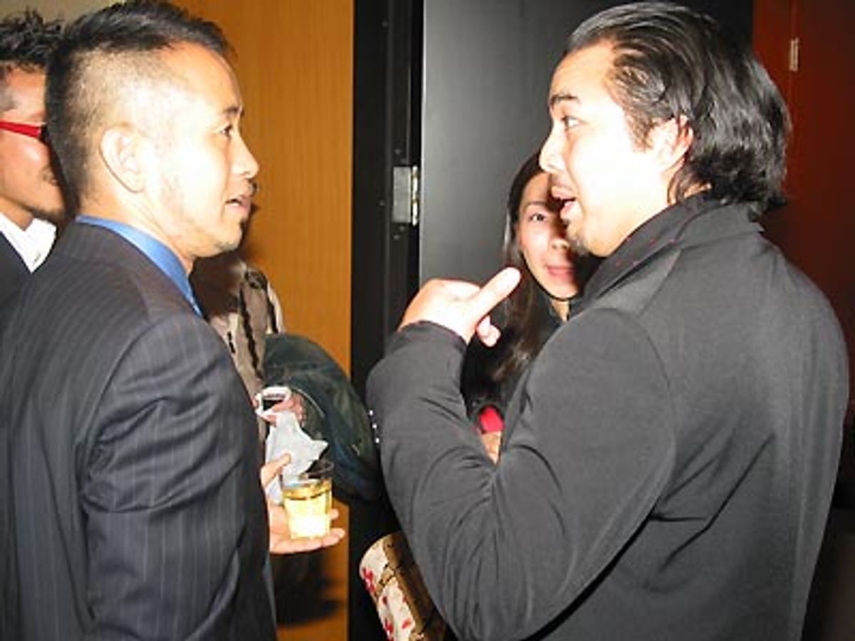 Amon Miyamoto (left), Evan DÃ¢â‚¬â„¢Angeles (right). Photo Ã‚Â© Leah Wiste. at Pacific Overture - An Evening with Amon Miyamoto, Stephen Sondheim & John Weidman