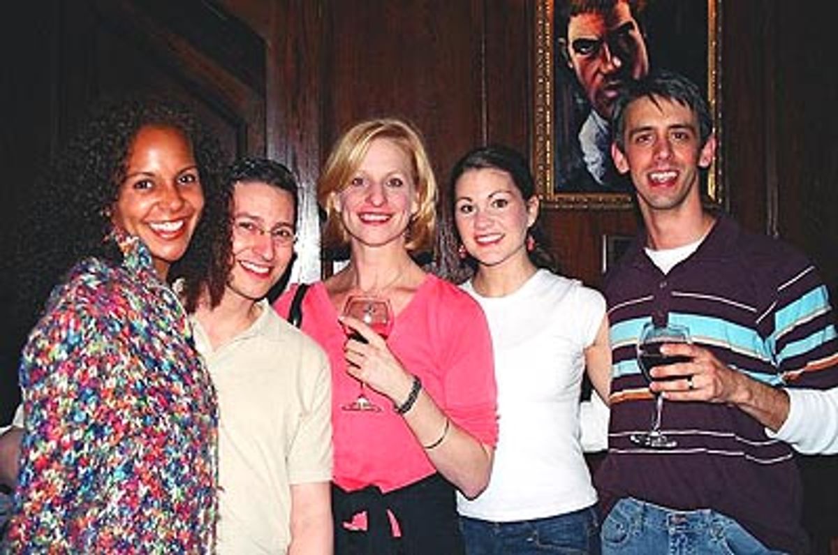 
Jennifer Jones (Ensemble), Greg Beck (Oscar), Kelli Barclay (Assistant Choreographer/ Dance Captian/Swing)
and Regan Kays (Ensemble, u/s Lorraine) and Bryan J. Marcom

 at 