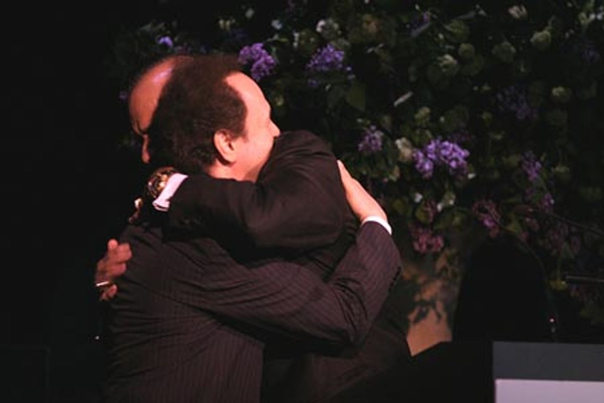 Billy Crystal receives The Actor's Fund's Artistic Achievement Award from Joe Torre at 