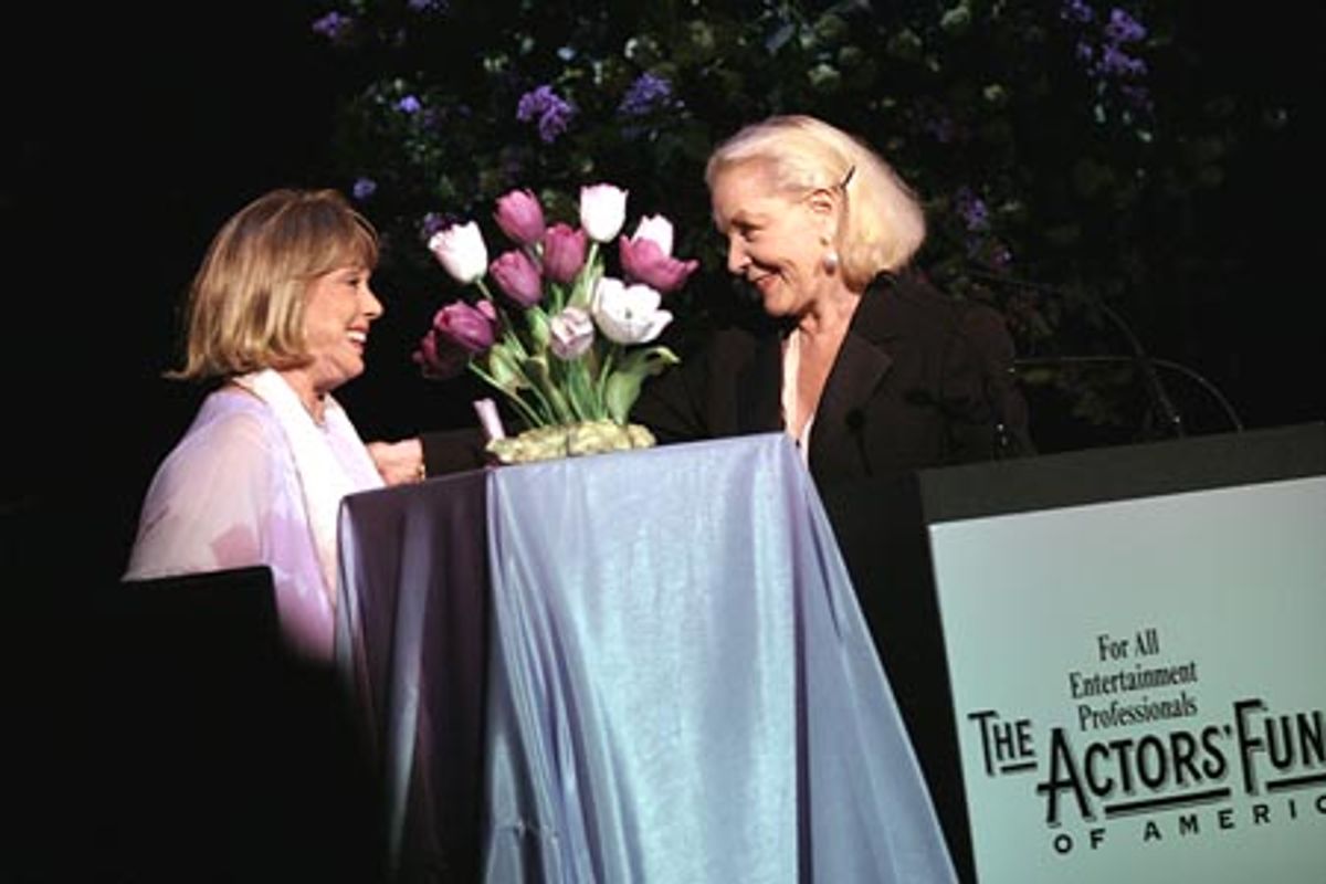 Phyllis Newman and Lauren Bacall  at 