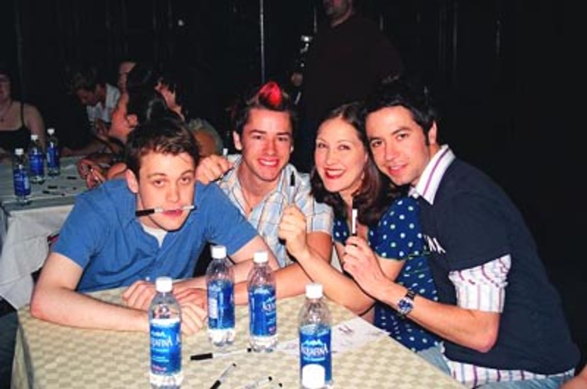 Michael Arden (Peter), Adam Fleming (Lucas; Understudy Jason, Matt),
Kaitlin Hopkins (Claire), Scott Allgauer (Swing; Understudy Jason, Peter, Matt, Lucas)  at 