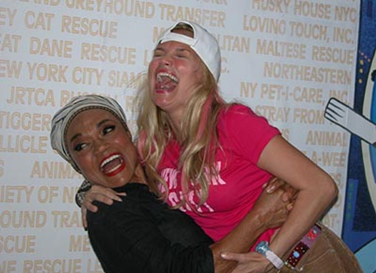 Eartha Kitt gives Kristin a lift... at 