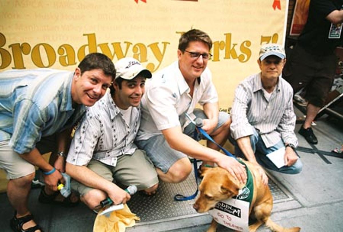 Spamalot's Michael McGrath, Steve Rosen, Christopher Sieber
and David Hyde Pierce at 