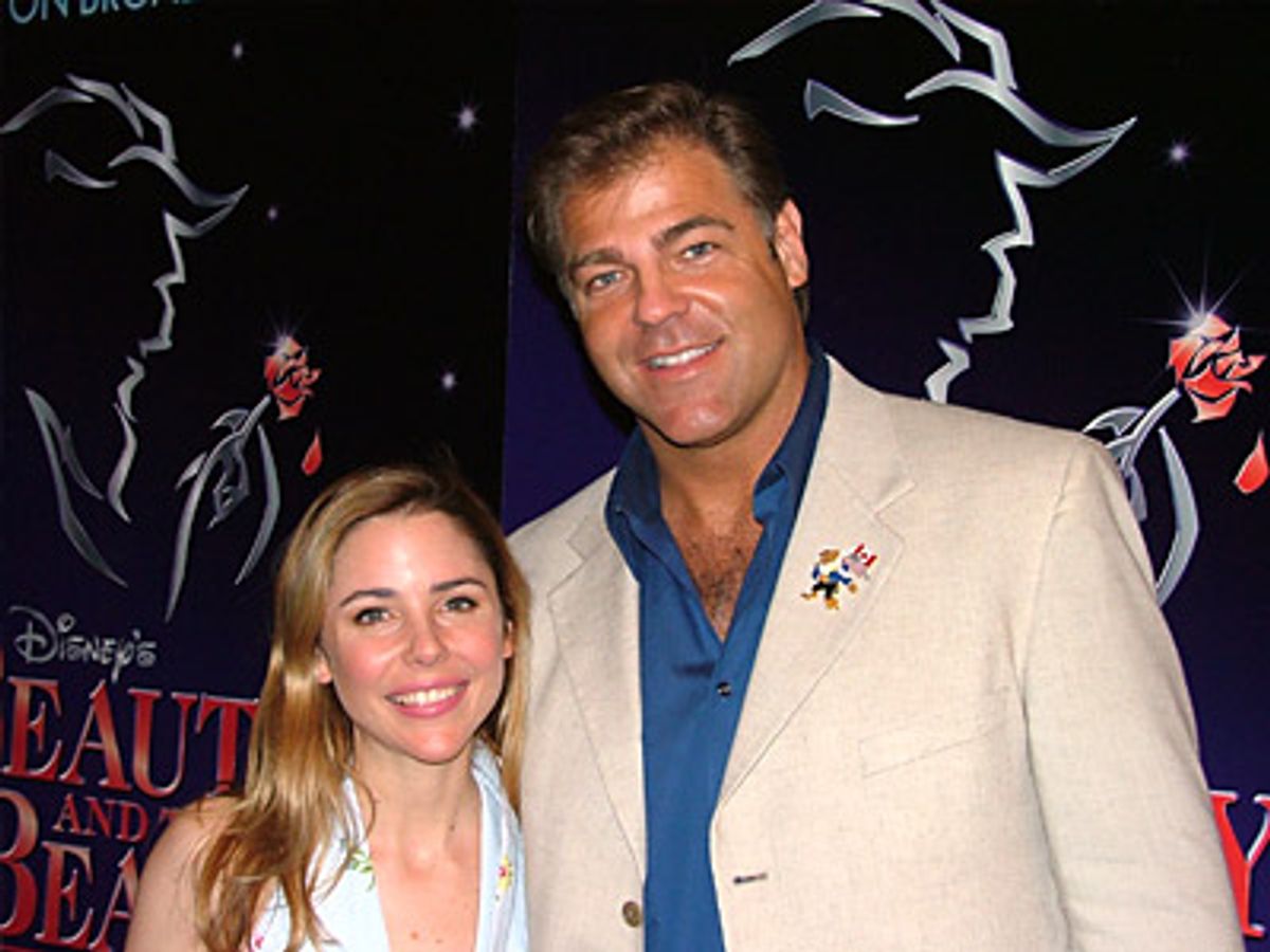 Kerry Butler and Chuck Wagner who created the roles
of Belle and Beast for the Toronto production and then
played them again on Broadway  at 