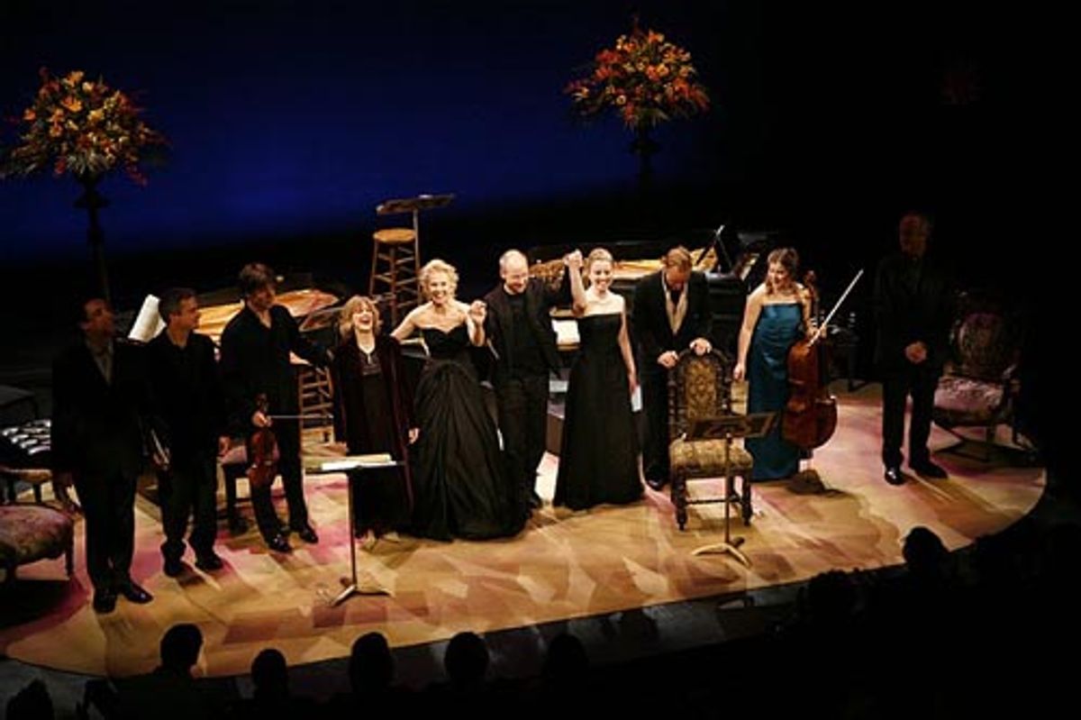 Thomas Meglioranza (Baritone), Jeremy Denk (Piano), Joshua Bell (Violin), Alisa Weilerstein (Cello), Natasha Paremski (Piano), Lisa Saffer (Soprano), Trudie Styler (Clara Schumann), Sting (Robert Schumann) and Jonathan Pryce (Narrator)  at 
