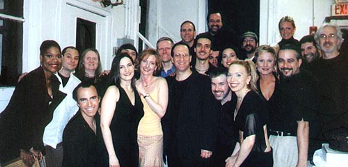 The entire cast poses backstage for BroadwayWorld.com at 