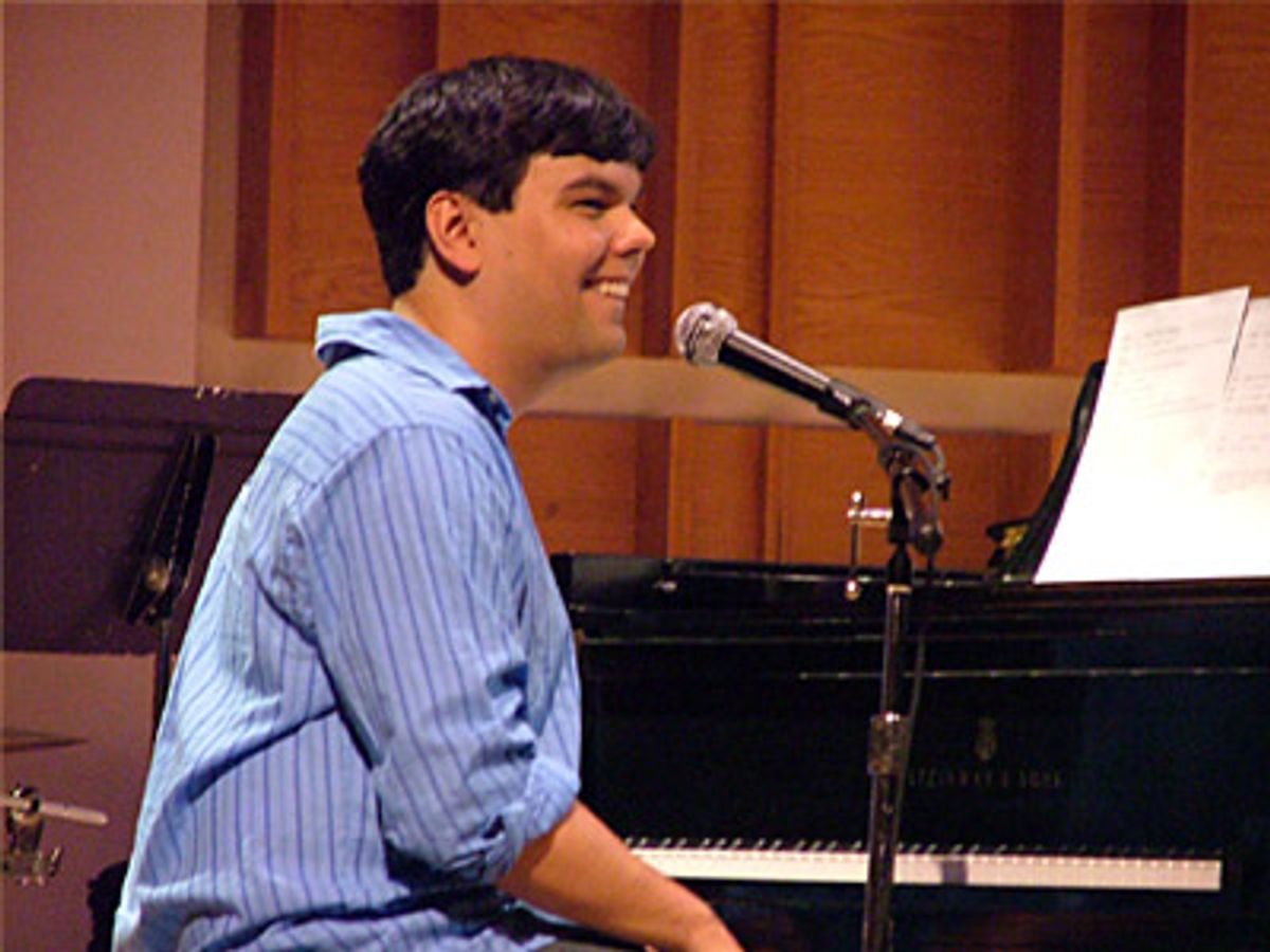 Robert gets ready to play...
 at 