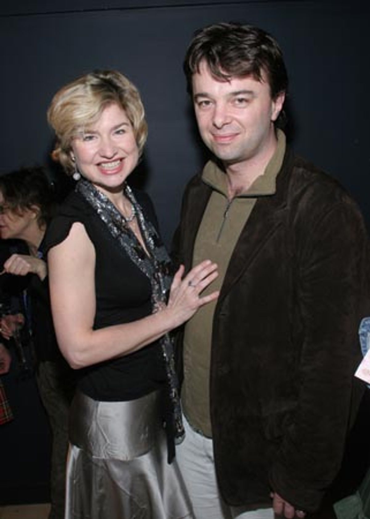 Singer Issy Van Randwyck with Street Car Named Desire Director
Edward Hall at the ScotArts Party, celebrating the launch of Brits
Off Broadway and Tartan Week at 59E59 Theaters.  at 