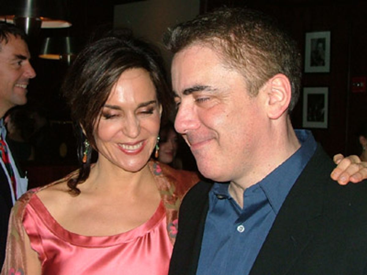 Polly and Adam share a special moment
amongst all the press at 