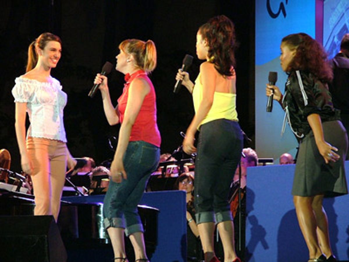 Christy Carlson Romano (left) and ensemble 'Summer Nights' at 