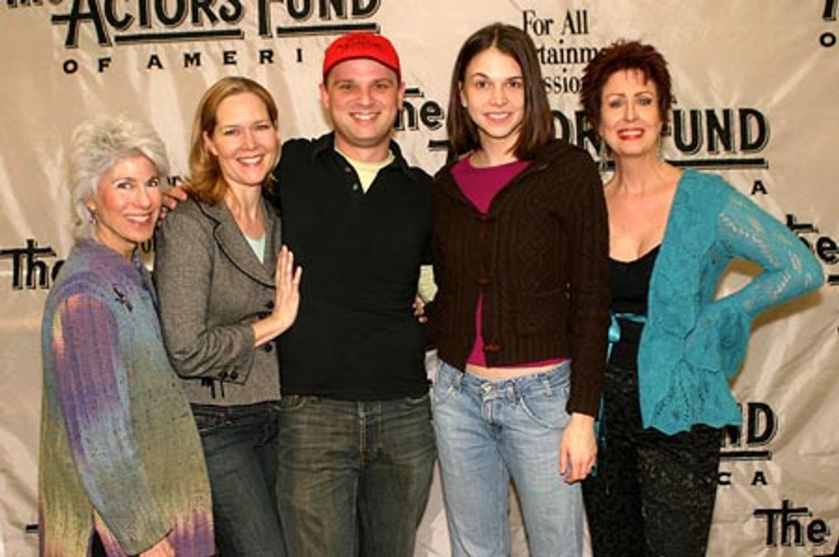 
Jamie DeRoy, Rebecca Luker, Carl Andress, Sutton Foster,
and Ruth Williamson


A parting shot of Julie, Carl Andress and Charles Busch

  at 