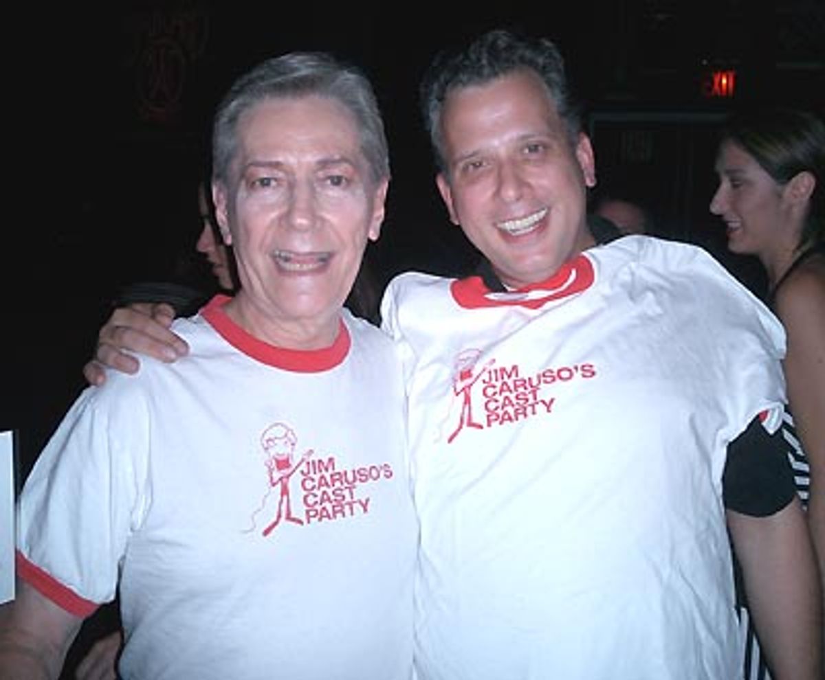 Bob Dolfin and Billy Stritch enjoying the (100% cotton) Cast Party t-shirts available for a mere $12.  at 