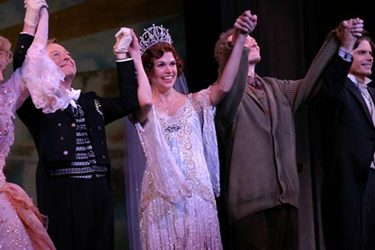 Edward Hibbert, Sutton Foster, Bob Martin, and Troy Britton Johnson at 