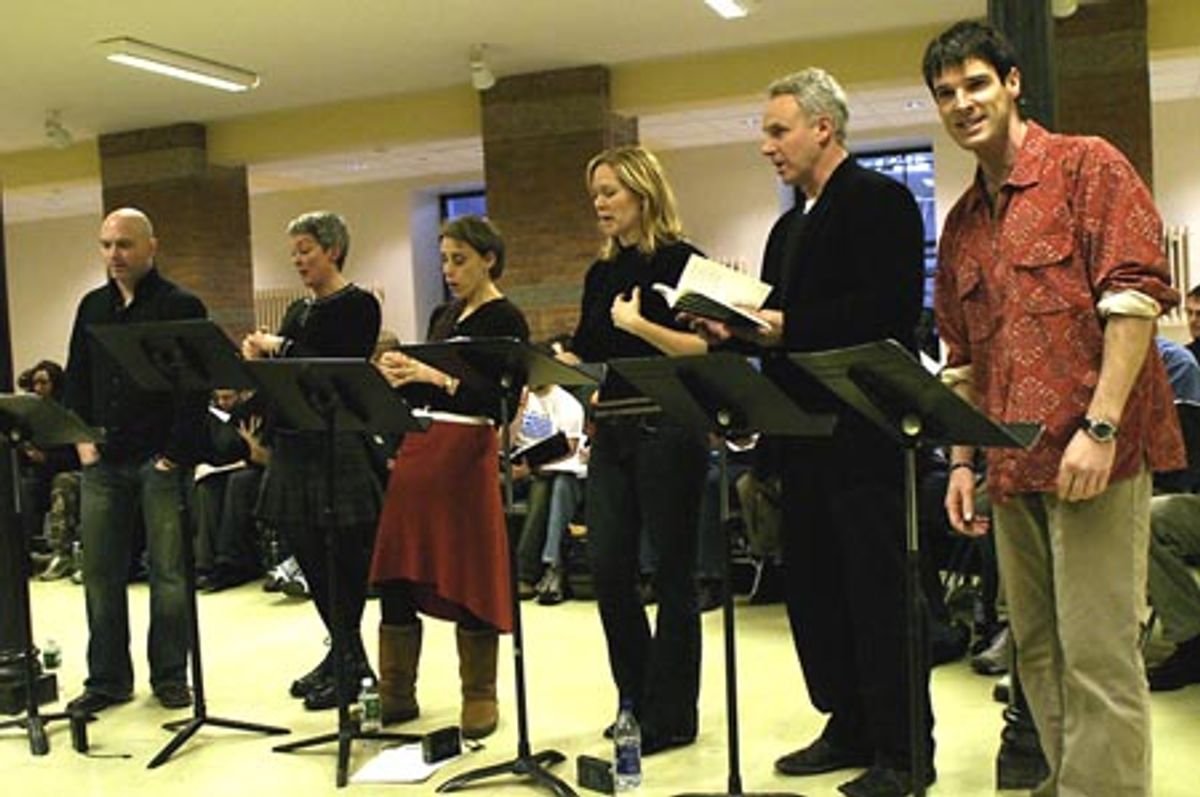 Michael Ceveris, Michelle Pawk, Judy Kuhn, Rebecca Luker, John Dossett, and Hugh Panaro at 