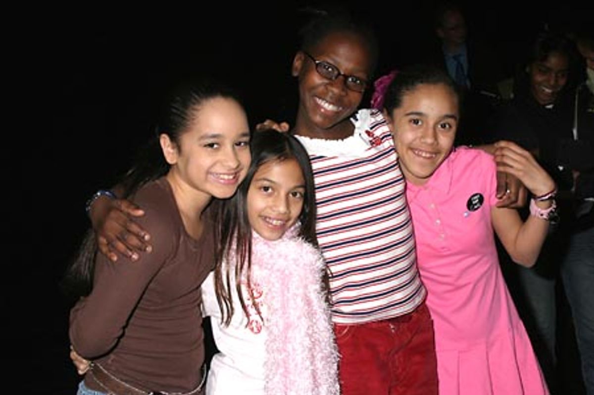 Liana Ortiz and Isabella Devivo (Liana's Understudy) with up-and-comers Mary Dunkley and Milagro PeÃ±a  at 