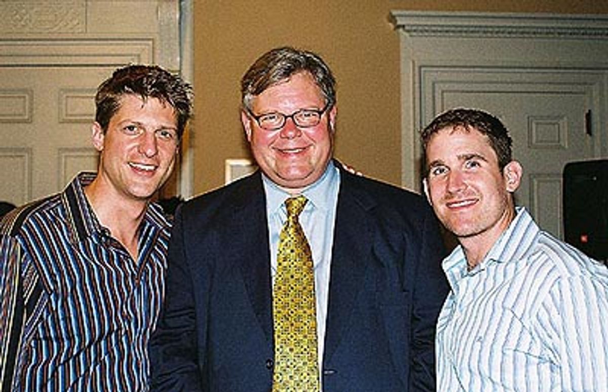 Christopher, Thomas K. Duane (State Senator, 27th. District) and
Chris' Partner Kevin Burrows at 