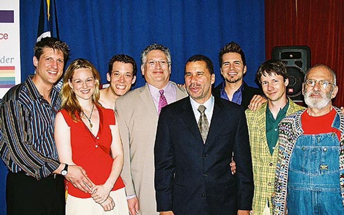 Christopher Sieber, Laura Linney, John Tartaglia, Harvey Fierstein, Senator David A. Paterson, Hal Sparks, John Cameron Mitchell and Larry Kramer at 