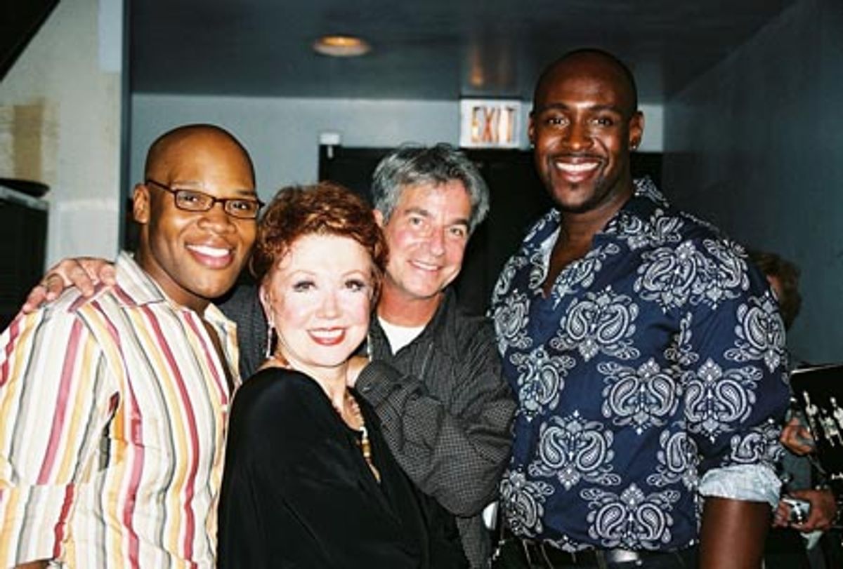 Donna with her backup boys - Michael James Scott, and John Eric Parker and director Thommie Walsh at 