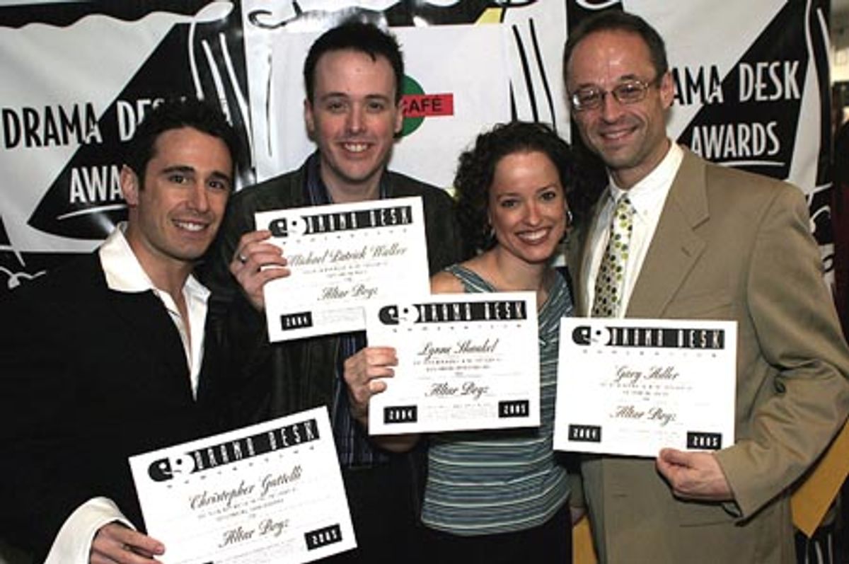 Altar Boyz: Christopher Gattelli, Michael Patrick Walker, Lynne Shankel, and Gary Adler at 