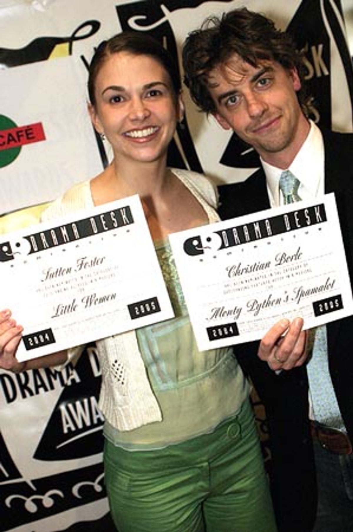 Sutton and Christian proudly displaying their nominations at 