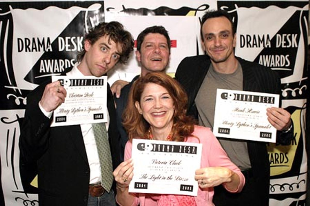 Victoria Clark posing with the Spamalot nominees  at 