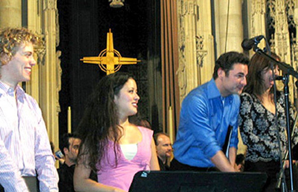 Barrett Foa (Snake), Deborah Lew (Snake), Max von Essen (Abel/Ham), and Natascia Diaz (Aphra)

 at 