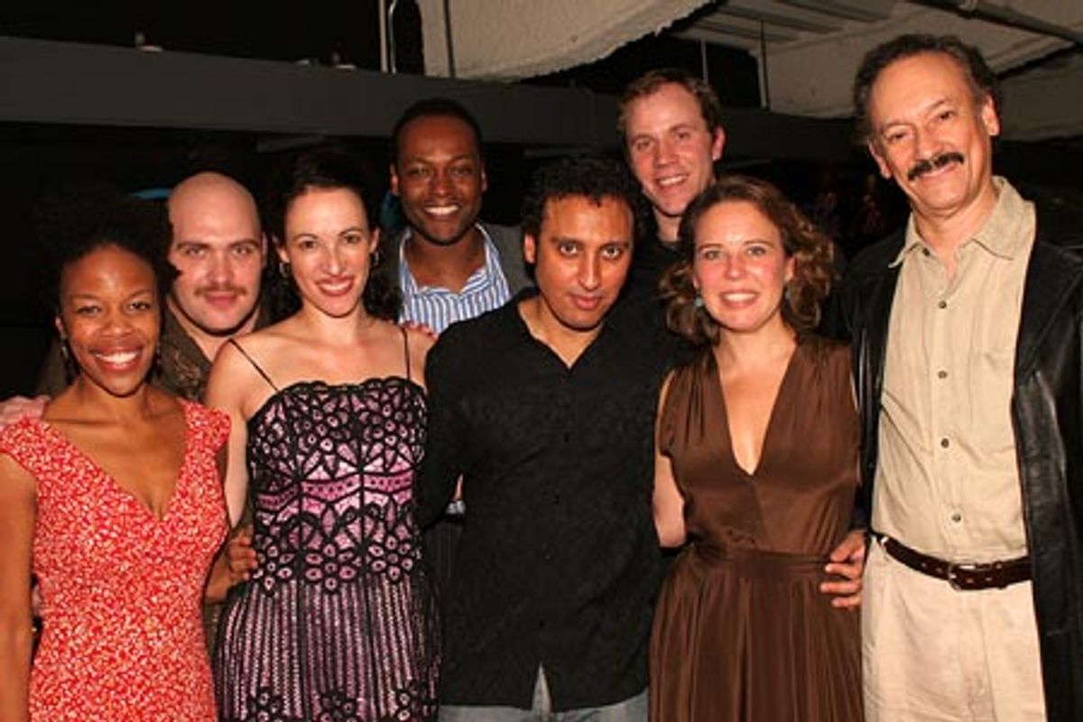 Cast Nilaja Sun, Glenn Fleschler, Melissa Friedman, Godfrey Simmons, Aasif Mandvi, James Wallert, Sarah Winkler, and Shawn Elliott at 